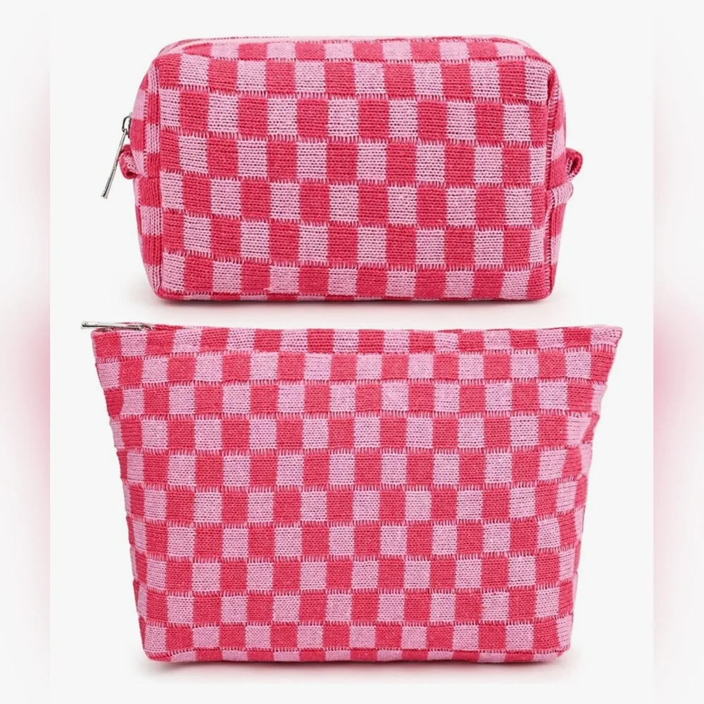 Pink‎ Checkered Women Bag Set